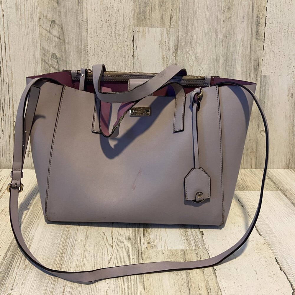CLEARANCE! Kate Spade New York Leather Pale Purple Crossbody Bag Handles Purse - Picture 2 of 16